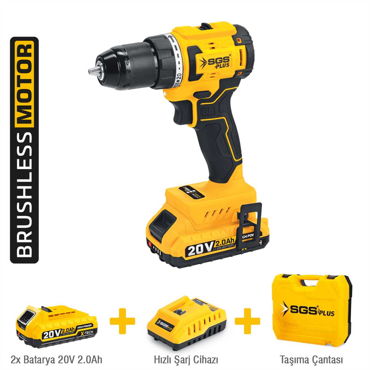 AKÜLÜ VİDALAMA SETİ 45 Nm 20 VOLT 2*2.0 Ah